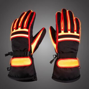 battery heated gloves glowing