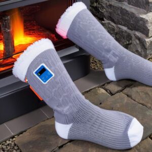 Battery operated heated socks white