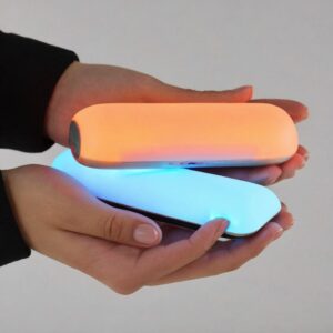 battery handwarmers glowing warm close up
