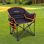 black heated camping chair