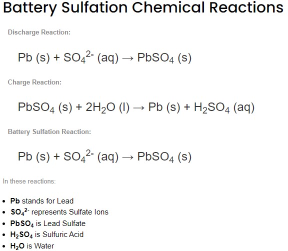 Battery Sulfation Chemical Reaction Process Formula